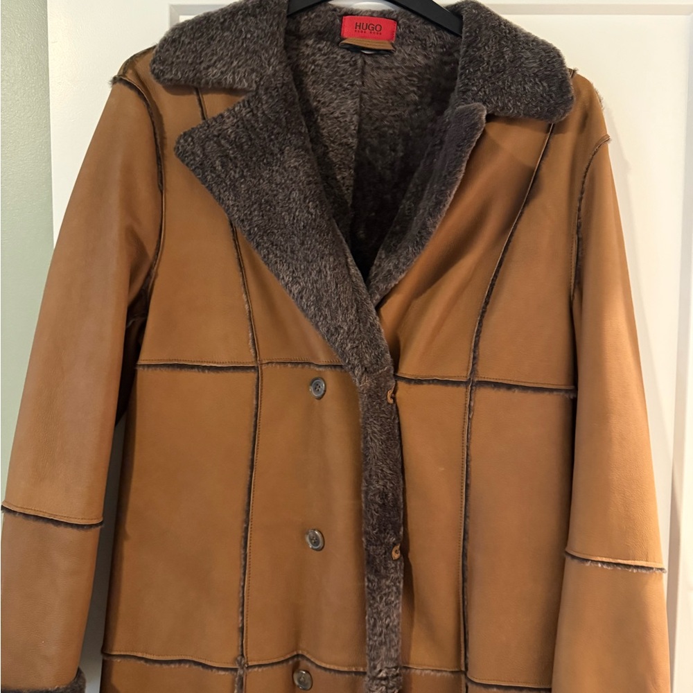 Women's Tan Shearling Coat - Picture 5 of 8